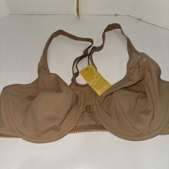 Delimira Women Non Padded Seamless Underwire Front Closure Bra Racerback 38D - Picture 1 of 6